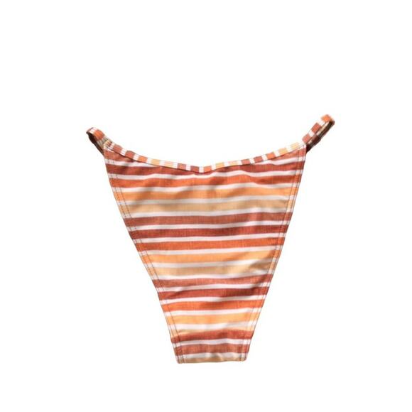 Gnash Swim x Free People Tri Retro Striped High Cut Stringy Bikini Bottom Size 4 - Picture 7 of 9